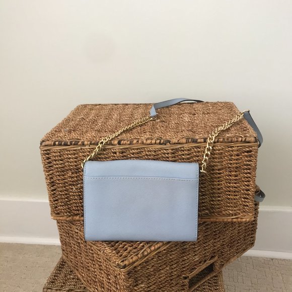 Michael Kors Daniela Large Saffiano Leather Crossbody Bag | Sky Blue - Picture 8 of 9